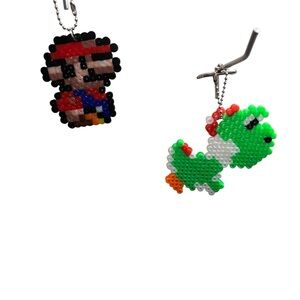 Pixel Art Keychains - Red and Green